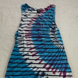 Vans Women's Tie-Dye Blue and Purple Tank Top